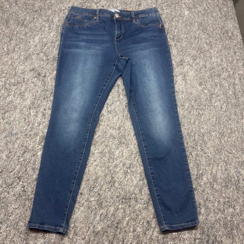 Royalty for Me Womens Skinny Jeans Size 16 Dark Wash Blue Stretch Denim Pants